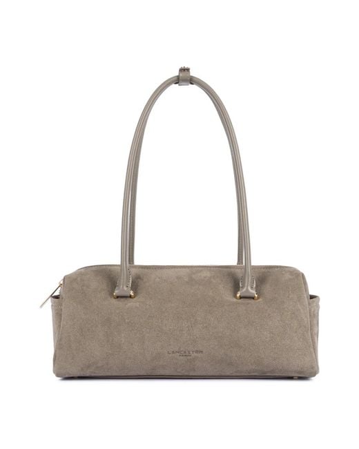 Lancaster Gray Rectangle Bag Suède Cube