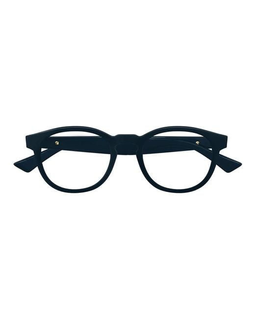 Bottega Veneta Blue Blaue Runde Brille Mit Asiatischer Passform