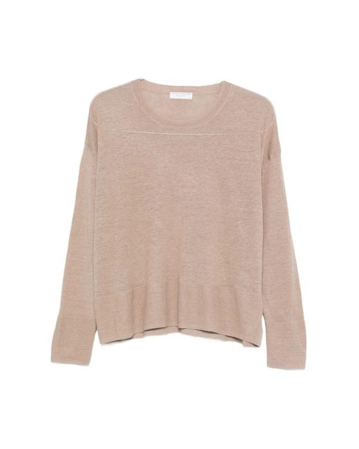 Majestic Filatures Natural Round-Neck Knitwear