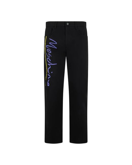 Moschino Black Straight Trousers for men
