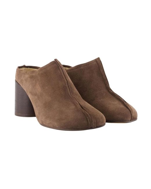 MM6 by Maison Margiela Brown Heeled Mules
