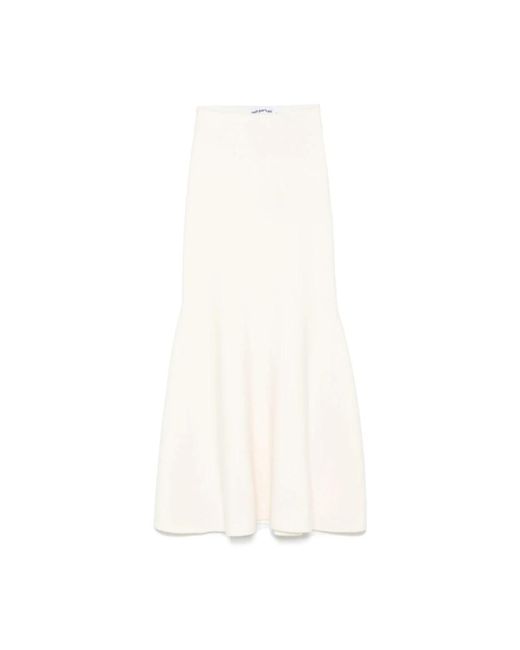 ワンピース SELF PORTRAIT Women Mid Skirts SS25 015S W WHITE White Cotton Embroidered Midi Skirt – self-portrait-EU