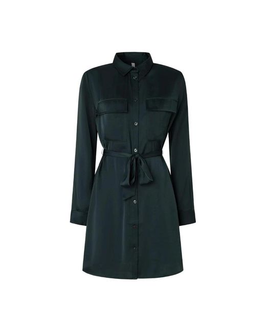 Pepe Jeans Black Belted Coats