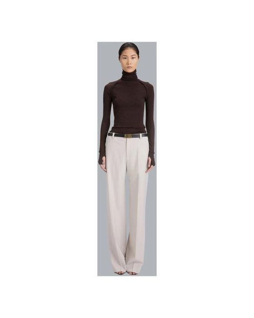 Victoria Beckham Gray Straight Trousers