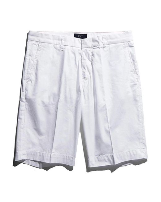 Fay White Short Shorts for men