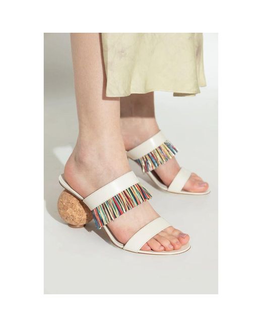Ferragamo Metallic Mules Mit Absatz