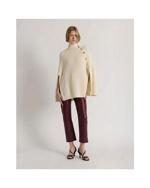 Alberta Ferretti Natural Turtlenecks