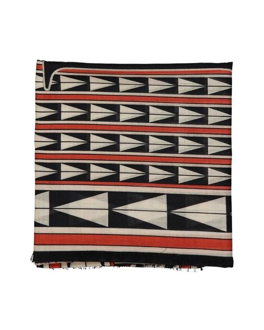Lanvin Accessoires ,Veelkleurig ,Wol Wollen Sjaal Geometrisch Patroon in het Black