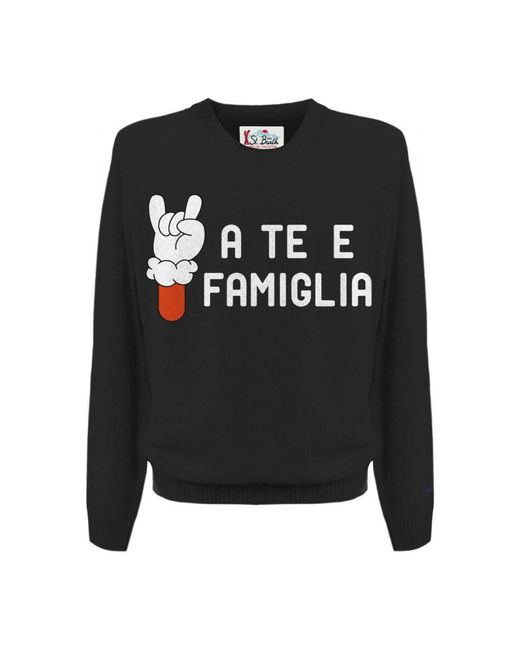 Round-Neck Knitwear di Mc2 Saint Barth in Black da Uomo