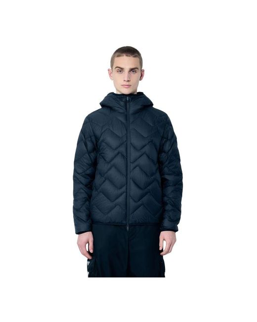 Moncler Zigzag gesteppte kapuzen-daunenjacke in Blue für Herren