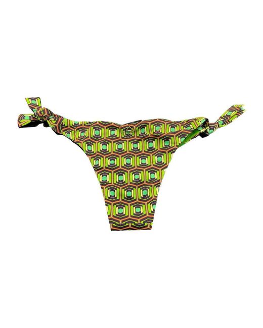 Miss Bikini Badmode ,Veelkleurig ,Geometrische Hexagon Een-Schouder Bikini Top in het Green