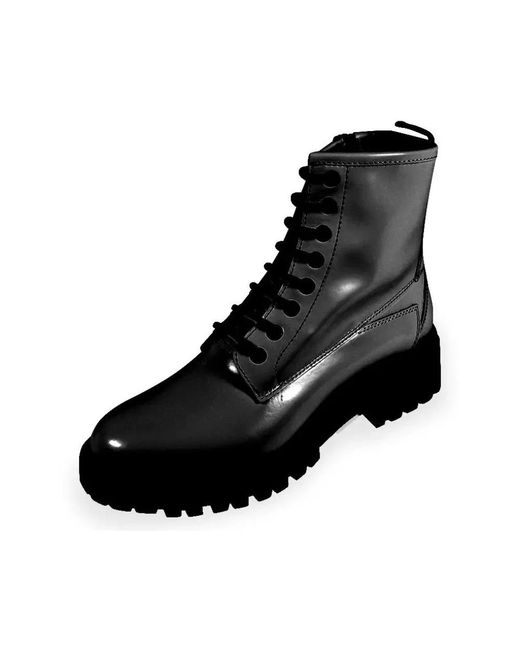 Boss Black Lace-Up Boots