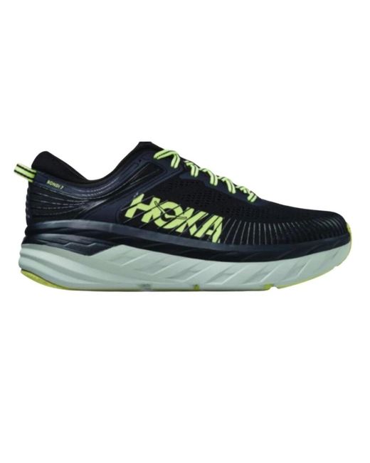 Hoka One One Bondi 7 Laufschuhe Schwarz-Grau in Blue für Herren