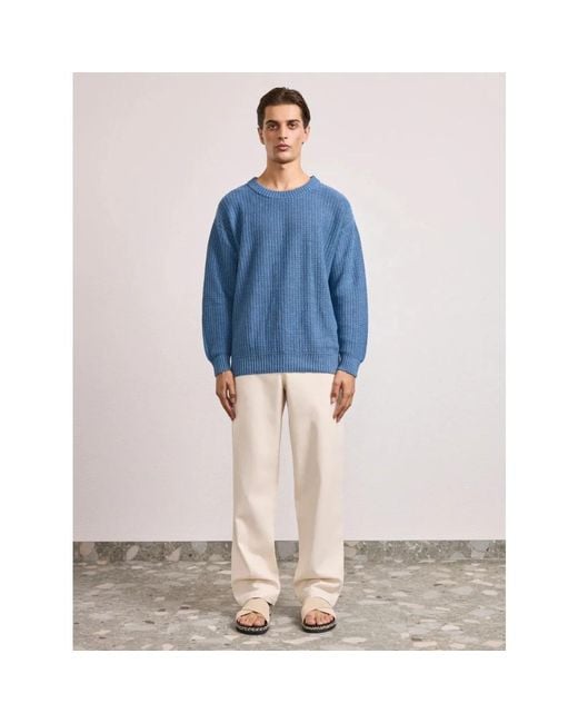 Frescobol Carioca Blue Round-Neck Knitwear for men