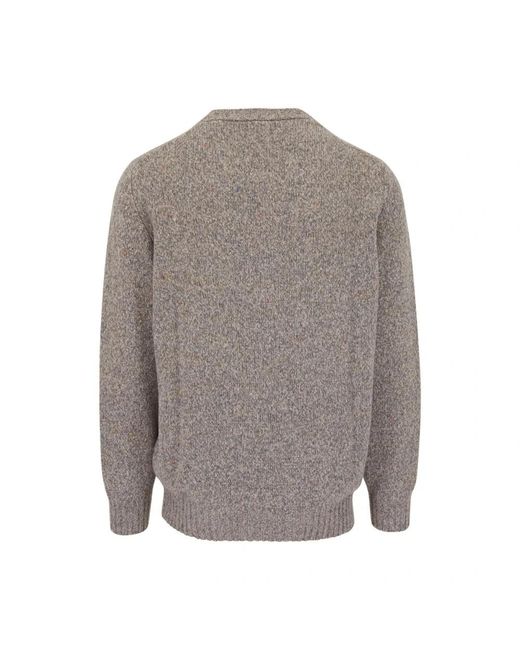 Brunello Cucinelli Gray Round-Neck Knitwear for men