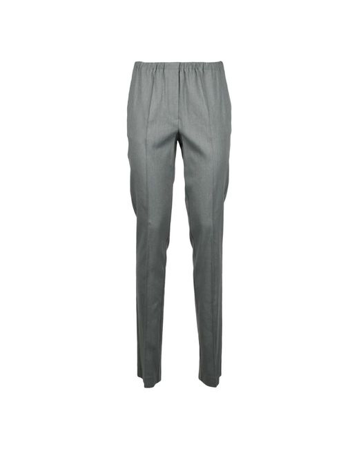 Alysi Gray Slim-Fit Trousers