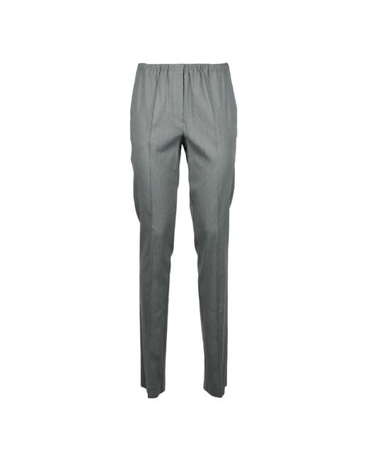 Alysi Gray Slim-Fit Trousers