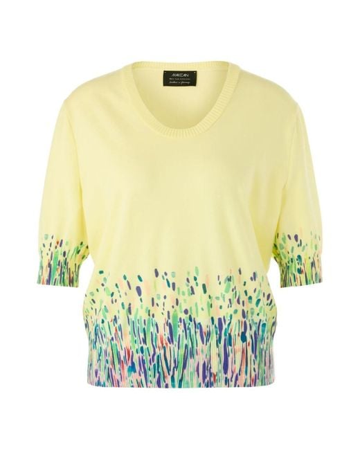 Marc Cain Yellow Fluffy Strickpullover