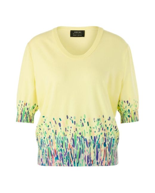 Marc Cain Yellow Fluffy Strickpullover