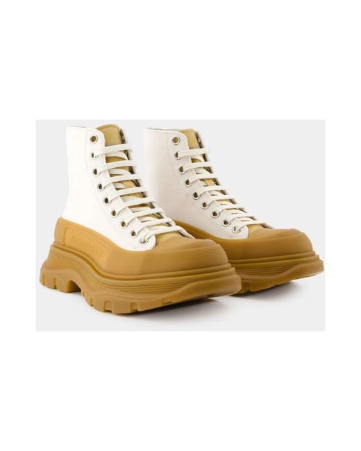 McQueen Natural Lace-Up Boots
