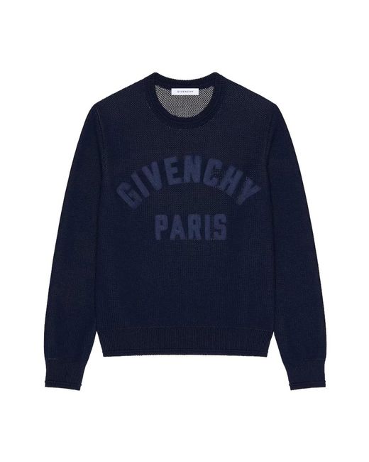 Givenchy Paris Knit Sweater in het Blue voor heren