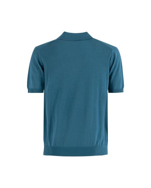 Alpha Studio Türkises v-ausschnitt polo t-shirt in Blue für Herren