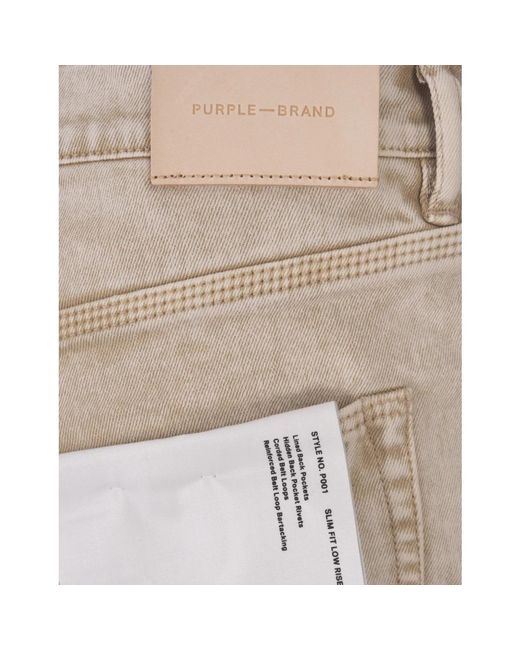 Purple Brand Handverblasste skinny jeans braun in Natural für Herren
