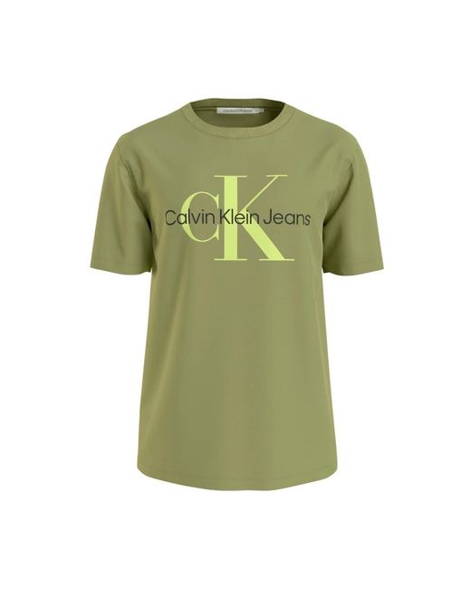 Calvin Klein Baumwoll t-shirt übergang/konversion, übergangs baumwoll t-shirt in Green für Herren