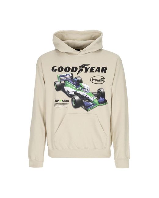 Huf Hoodies & Sweatvesten ,Katoen Goodyear Samenwerking Hoodie Natuurlijke Katoenmix in het Gray voor heren