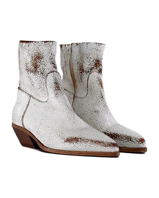 Elena Iachi Gray Cowboy & Biker Boots