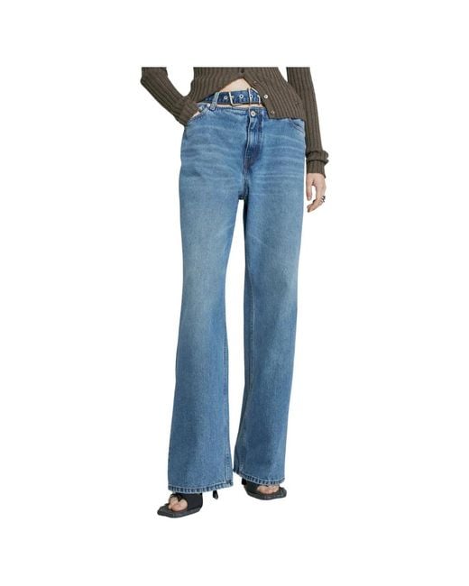 Y-belt loose-fit jeans Y. Project de color Blue