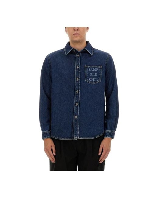 Moschino Blue Denim Shirts for men