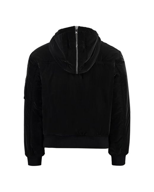 Versace Jassen ,Zwart ,Nylon Gewatteerde Nylon Jas Met Decoratieve Ritsen in het Black voor heren