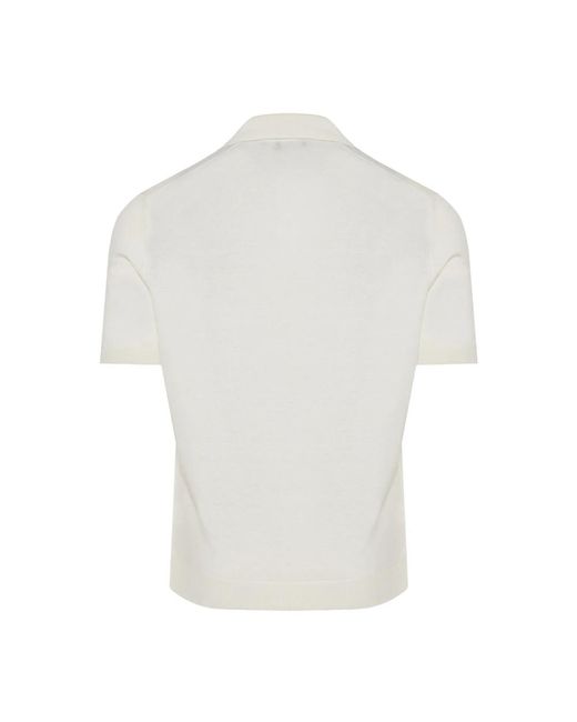 Barba Napoli Luxuriöses seiden polo shirt hergestellt in italien in White für Herren