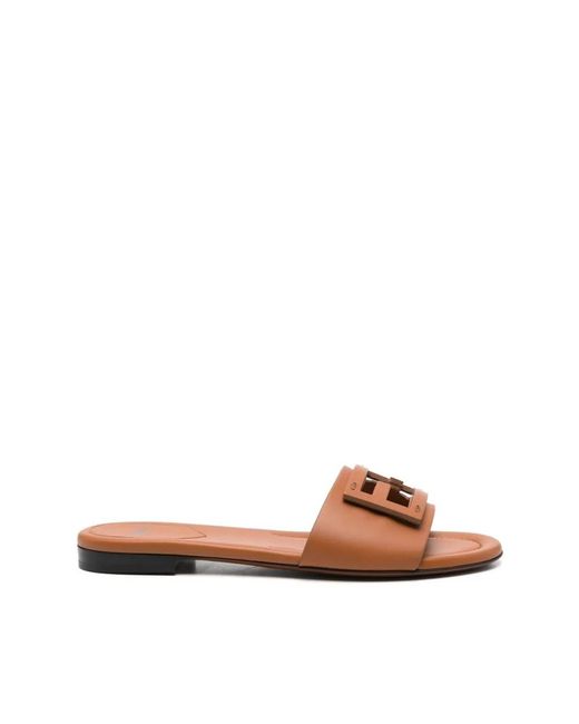Fendi Brown Flip-Flops & Slides