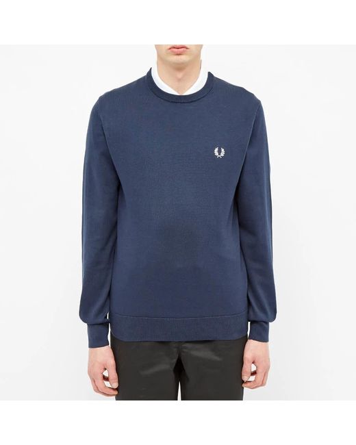 Fred Perry Blue Round-Neck Knitwear for men