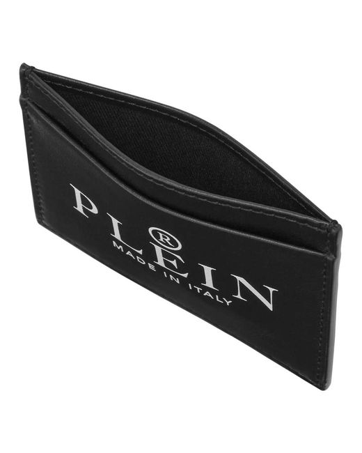 Philipp Plein Accessoires ,Zwart ,Leer Creditcards Houder Iconic in het Black voor heren