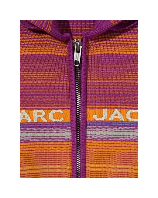Marc Jacobs Pink Gestreifter sweatshirt mit reißverschluss