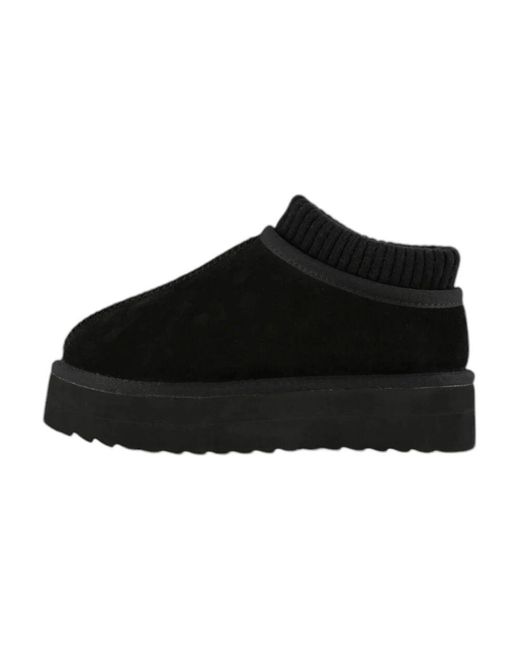 Colors Of California Black Polyester Damen Booties Mit Hoher Sohle