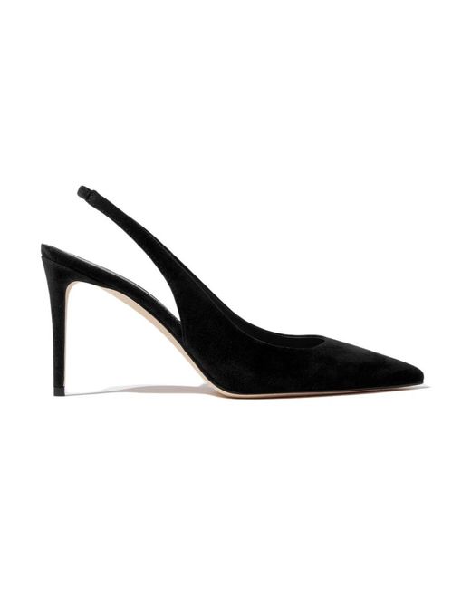 Scarosso Black Heeled Mules