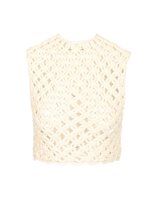 Alaïa Handgeknoopte Top in het Natural