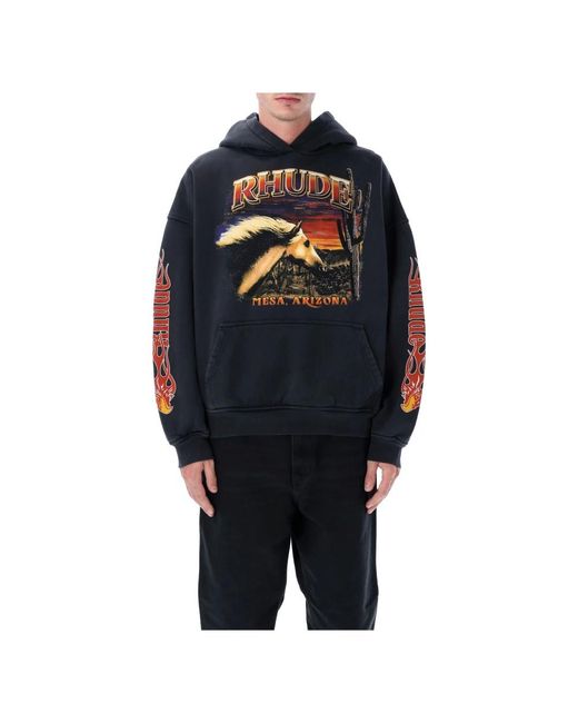 Rhude Mesa Stallion Hoodie in het Black voor heren