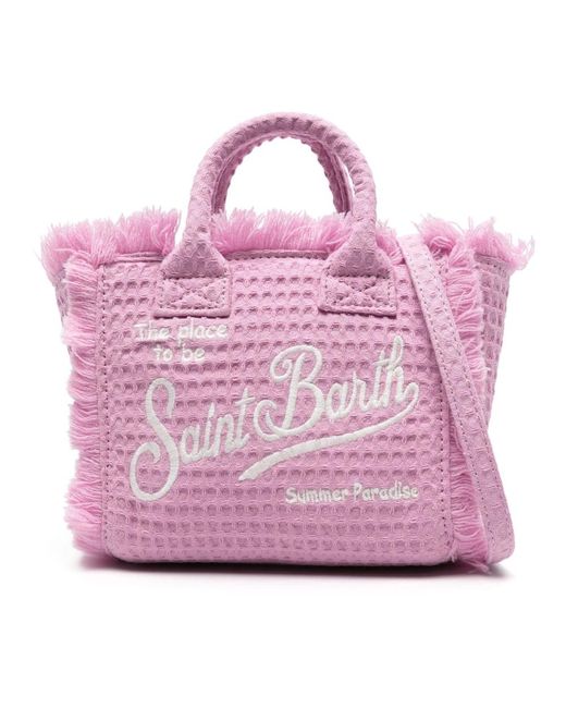 Elegante waffle sponge vanity tote bag di Mc2 Saint Barth in Pink