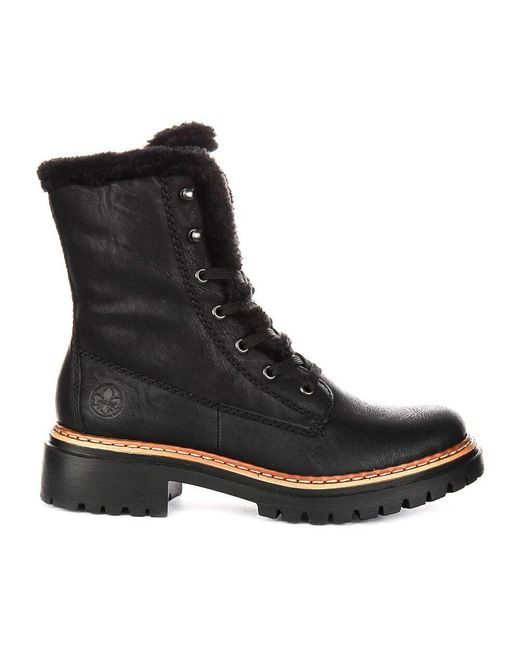 Rieker Black Lace-Up Boots