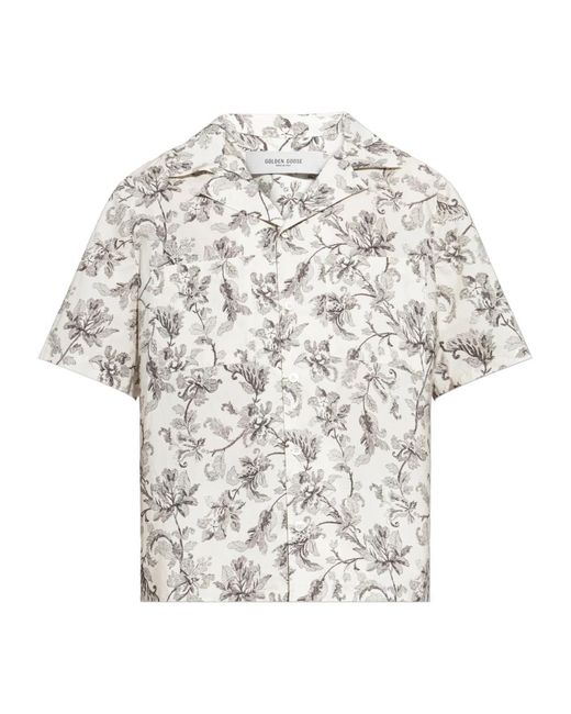 Golden Goose Deluxe Brand White Short Sleeve Shirts for men
