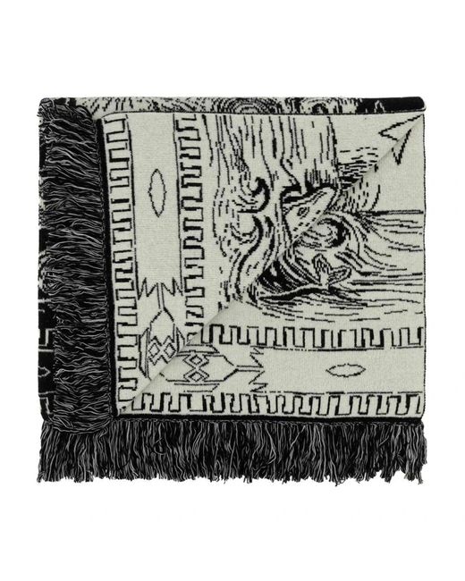Alanui Black Silk Scarves for men