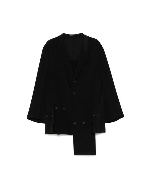 Yohji Yamamoto Single-Breasted Coats in het Black voor heren