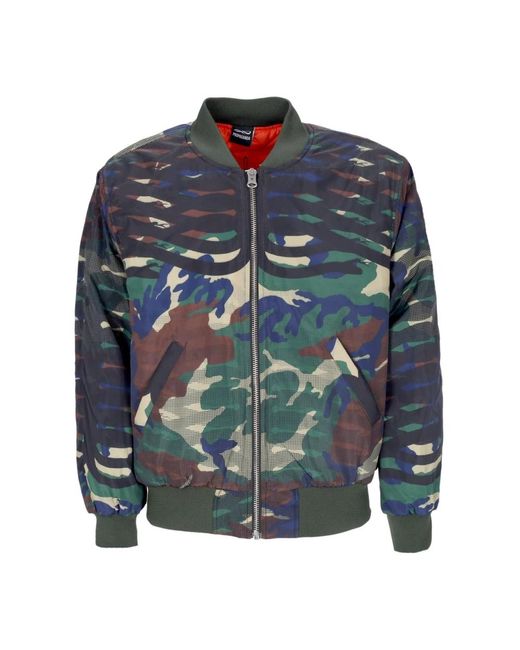 Propaganda Jassen ,Veelkleurig ,Polyester Camo Bomberjack Met Geribbelde Details in het Blue voor heren