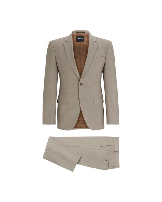 Boss Gray Single Breasted Suits for men