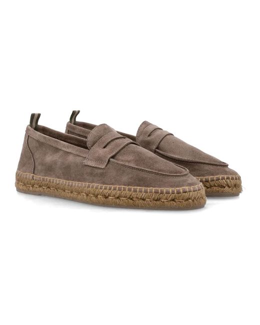 Castaner Schoenen ,Bruin ,Suède Gesloten Topo Moccasin Espadrilles in het Gray voor heren